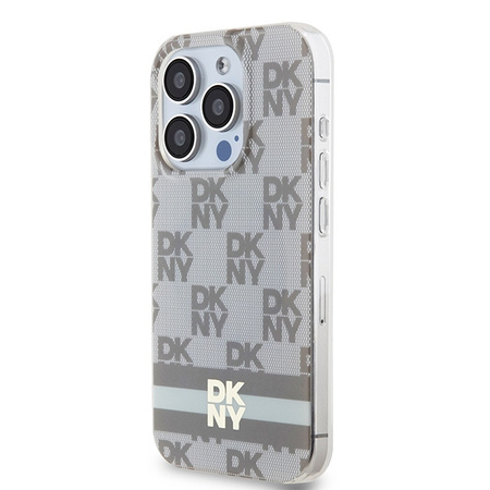 DKNY ETUI HARDCASE DO IPHONE 13 PRO 6.1 IML CHECKERED MONO STRIPES