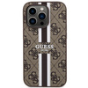Etui Guess GUHMP14LP4RPSW na iPhone 14 Pro - brązowe 4G Printed Stripes MagSafe