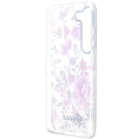 Etui Guess GUHCS23SHCFWST S23 S911 - białe Flower Collection