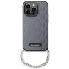 Etui Karl Lagerfeld KLHCP14XSACKLHPG na iPhone 14 Pro Max 6.7" - srebrne Saffiano Monogram Chain