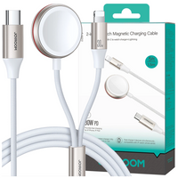 Joyroom 2 w 1 kabel lightning i ładowarka indukcyjna do Apple Watch 1.5m biały (S-IW011)