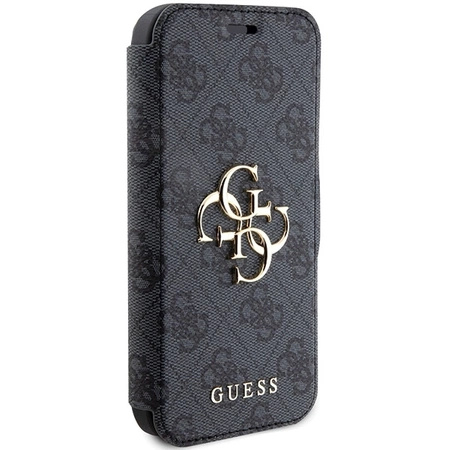 Etui Guess 4G Metal Logo na iPhone 15 Pro - szare