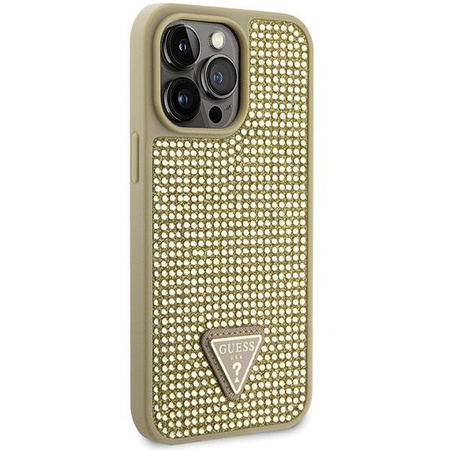 Etui Guess GUHCP14XHDGTPD na iPhone 14 Pro Max 6.7" - złote Rhinestone Triangle