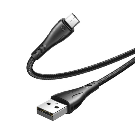 Kabel do telefonu Mcdodo z obsługą Car Play i Android Auto Micro USB 20cm z oplotem czarny