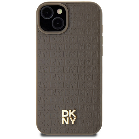 DKNY ETUI HARDCASE DO IPHONE 15 PLUS 14 PLUS 6.7 LEATHER PATTERN DO MAGSAFE