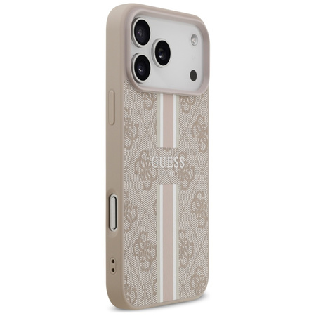 Etui Guess 4G Printed Stripes MagSafe do iPhone 17 Pro Max różowy