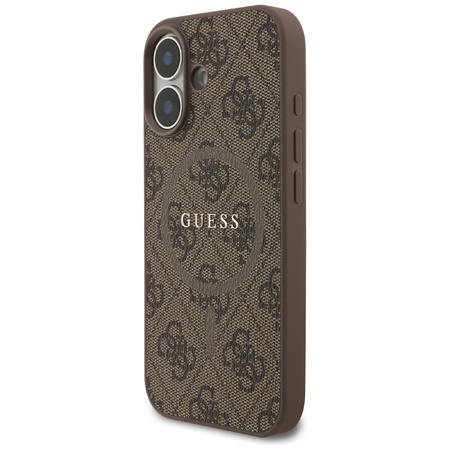 Etui Guess 4G Ring Classic Logo MagSafe  do iPhone 17 brązowy