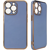 Lighting Color Case etui do Xiaomi Redmi Note 11 żelowy pokrowiec ze złotą ramką niebieski