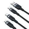 Kabel 3-w-1 Joyroom Multi-Use Series S-1T3018A18 Lightning USB-C micro USB 1.2m - czarny