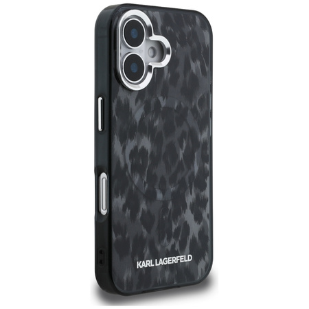 Etui Karl Lagerfeld IML Leopard Pattern  MagSafe do iPhone 16 czarny