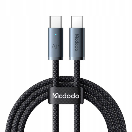 MCDODO KABEL USB-C USB-C SZYBKIE ŁADOWANIE USB TYP C 240W 1M LED CZARNY