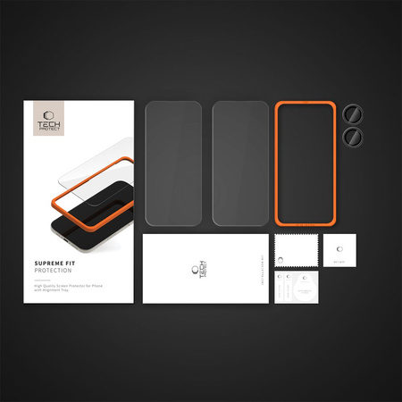 TECH-PROTECT SZKŁO HARTOWANE SUPREME SET 3-PACK DO IPHONE 16 OCHRONA EKRANU
