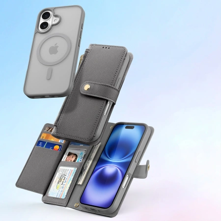 DUX DUCIS ETUI DO IPHONE 16 LAVA CASE SKÓRZANE Z MAGNETYCZNYM ZAMKNIĘCIEM