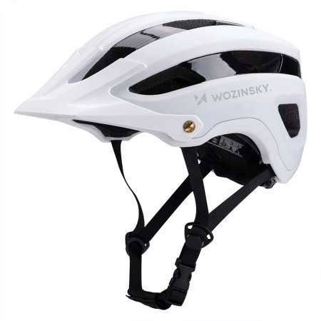 Kask rowerowy MTB Wozinsky z odpinanym daszkiem lekki L - czarno-biały