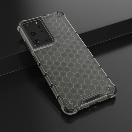 HURTEL ETUI PANCERNE DO SAMSUNG GALAXY S22 ULTRA HONEYCOMB Z ŻELOWĄ RAMKĄ