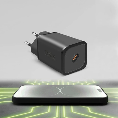 Ładowarka sieciowa SBS TETRGAN1C65W 65W GaN z Power Delivery - czarna