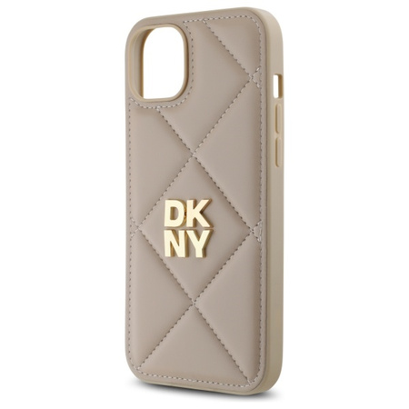 DKNY POKROWIEC DO IPHONE 15 PLUS 6.7 QUILTED STACK LOGO Z LOGO WERSJA BLACK