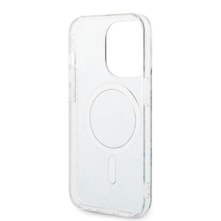 Guess zestaw ładowarka MagSafe + etui do iPhone 14 Pro Max 6,7" niebieskie 4G Print (GUBPP14XH4EACSB )