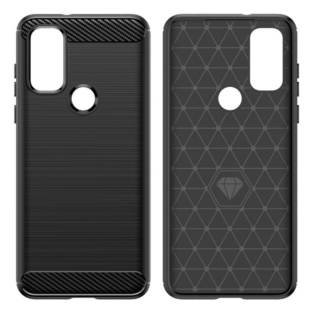 Carbon Case elastyczne etui pokrowiec Motorola Moto G Play 2022 czarny