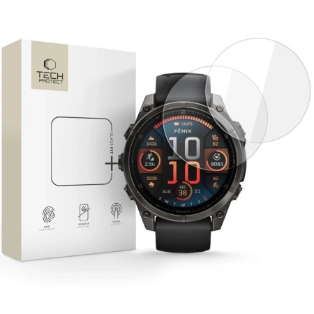 TECH-PROTECT SZKŁO HARTOWANE GLASS FIT+ 2-PACK DO GARMIN FENIX 8 47 MM