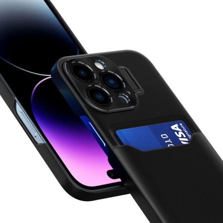 HURTEL ETUI LEATHER STAND CASE DO IPHONE 14 POKROWIEC Z OCHRONĄ I PODSTAWKĄ