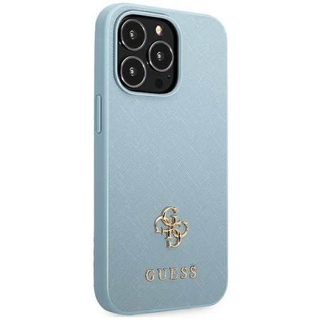 Guess GUHCP13LPS4MB iPhone 13 Pro / 13 6,1" niebieski/blue hardcase Saffiano 4G Small Metal Logo