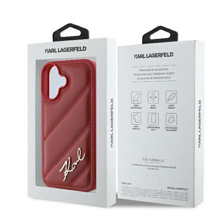 KARL LAGERFELD ETUI HARDCASE DO IPHONE 16 6.1 QUILTED SIGNATURE CZERWONY