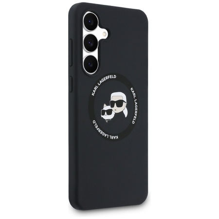 Etui Karl Lagerfeld Silicone             Karl&Choupette Heads MagSafe do Samsung Galaxy S25 FE czarny