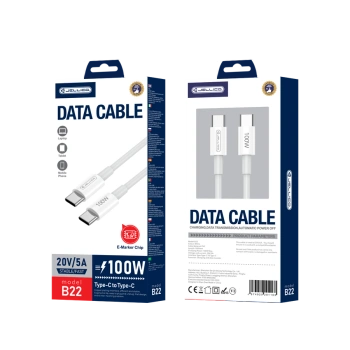JELLICO kabel B22 USB-C - USB-C PD 100W 1M Biały