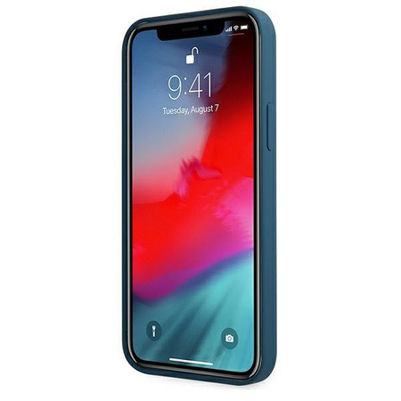 Guess GUHCP12LLSLMGBL iPhone 12 Pro Max 6,7" niebieski/blue hardcase Metal Logo Script