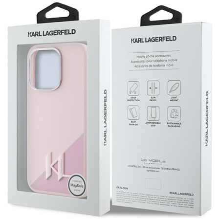 KARL LAGERFELD ETUI SILICONE SHADOW METAL INITIAL DO MAGSAFE IPHONE 15 PRO