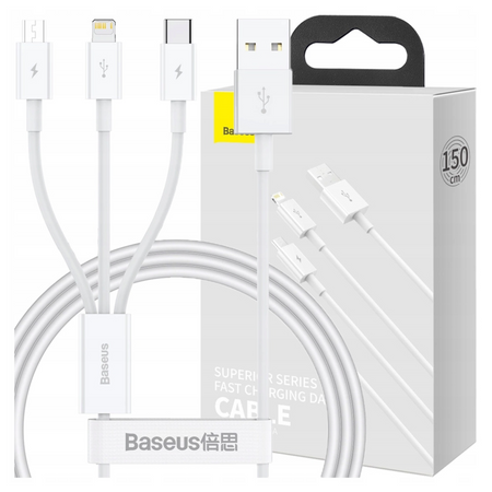 BASEUS KABEL DO LIGHTNING 3.5A DO IPHONE 12 13 14 15 1M SZYBKIE ŁADOWANIE