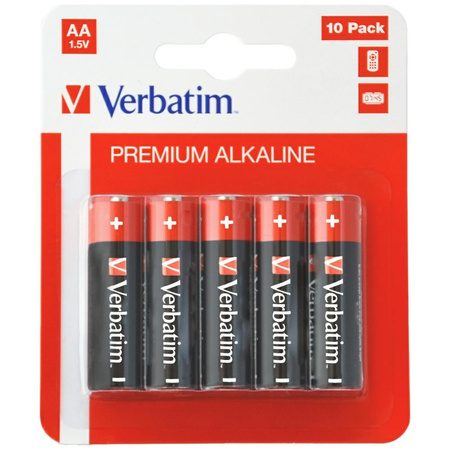 VERBATIM BATERIE ALKALICZNE AA LR6 10SZT DO KAMER DIGITALNYCH I SPRZĘTU