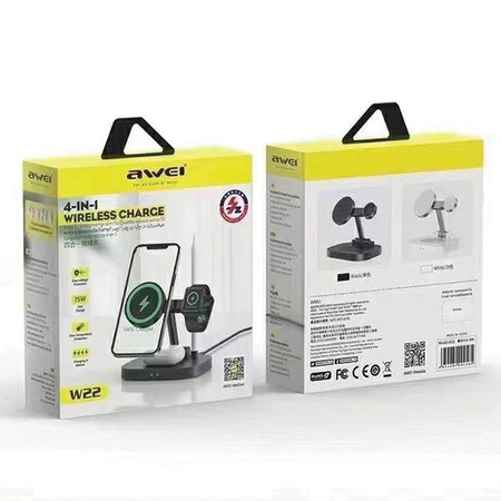 AWEI ŁADOWARKA 4W1 W221 15W INDUKCYJNA DO TELEFONÓW APPLE ANDROID SZYBKA