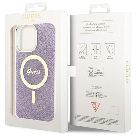 Etui Guess GUHMP14XH4STU na iPhone 14 Pro Max 6.7" purpurowy/purple hardcase 4G MagSafe