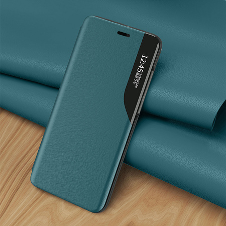 Eco Leather View Case elegancki futerał etui z klapką i funkcją podstawki iPhone 13 mini zielony