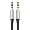 Baseus Yiven M30 kabel audio stereo AUX 3,5 mm męski mini jack 1m srebrno-czarny (CAM30-BS1)