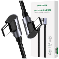 Kabel Ugreen US323 USB-C (kątowy) / USB-C (kątowy) 2m - czarny