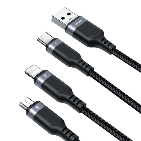 Kabel 3-w-1 Joyroom Multi-Use Series S-1T3018A18 Lightning USB-C micro USB 30 cm - czarny