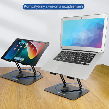 AWEI UCHWYT BIURKOWY X46 DO LAPTOPA 12-17 CALI Z MOŻLIWOŚCIĄ REGULACJI KĄTA