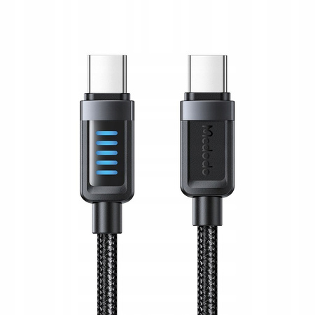 MCDODO KABEL USB-C USB-C SZYBKIE ŁADOWANIE USB TYP C PD 240W 1M LED CZARNY
