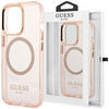 Guess GUHMP13XHTCMP iPhone 13 Pro Max 6,7" różowy/pink hard case Gold Outline Translucent MagSafe