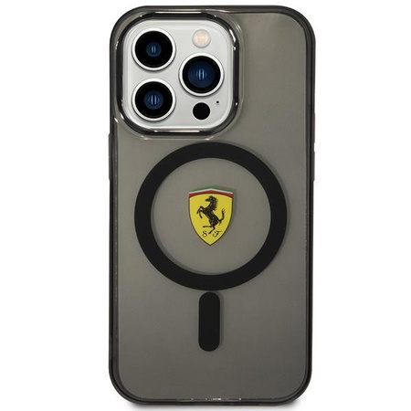 Etui Ferrari FEHMP14XURKK na iPhone 14 Pro Max 6.7" - czarne Translucent Magsafe
