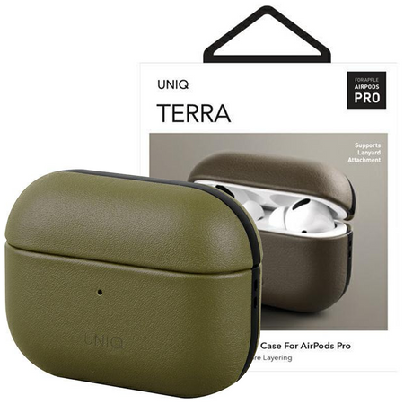 UNIQ etui Terra AirPods Pro Genuine Leather oliwkowy/olive