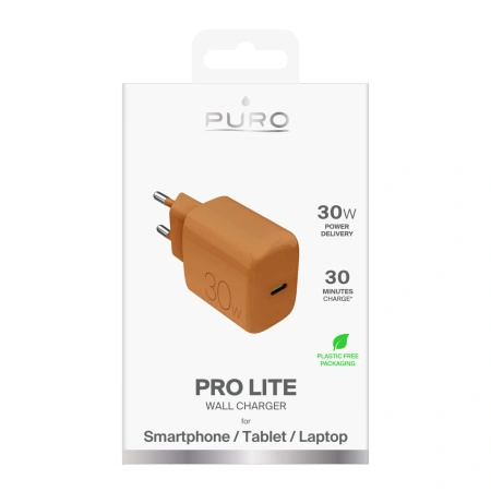 Ładowarka sieciowa Puro Pro Lite 30 W USB-C - pomarańczowa