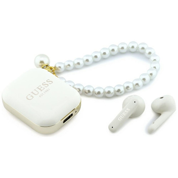 Słuchawki TWS Guess Pearl Strap biały
