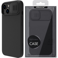 Nillkin CamShield Silky Silicone Case etui iPhone 14 pokrowiec z osłoną na aparat czarny