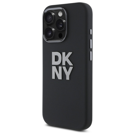 DKNY ETUI HARDCASE LIQUID SILICONE DO IPHONE 16 PRO 6.3 Z METALOWYM LOGO
