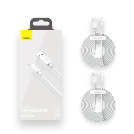 Baseus 2x kabel USB - Lightning szybkie ładowanie Power Delivery 1,5 m biały (TZCALZJ-02)