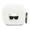 Karl Lagerfeld KLACA3SILCHWH AirPods 3 cover biały/white Silicone Choupette